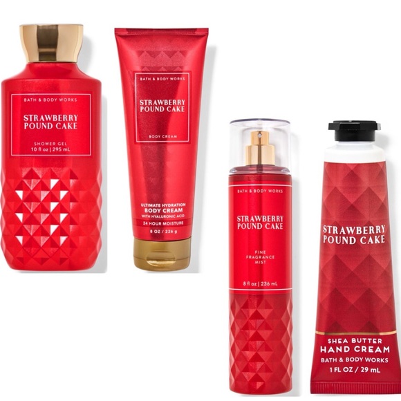 STRAWBERRY POUND CAKE Gift Bag Set: Bath & Body Works - Picture 7 of 9